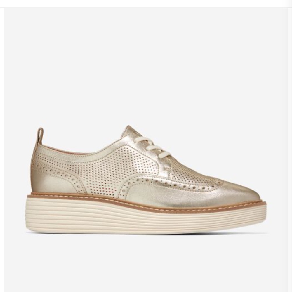 New! Cole Hahn Women's ØriginalGrand Platform Wingtip Oxfords size 8.5